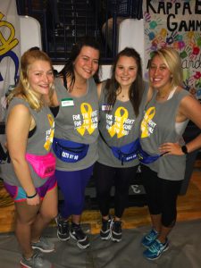 four girls at DanceBlue marathon 