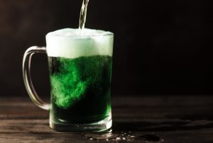 green beer in glass mug