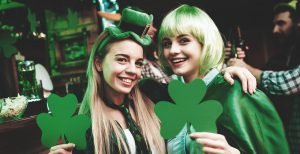 2 women on St. Patrick's day
