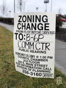 sign that said zoning change