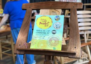 Kentucky Crafted Market: pamphlet on a wooden music stand