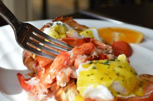 Brunch: lobster and eggs