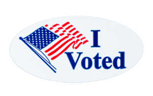 Lexington: an i voted sticker